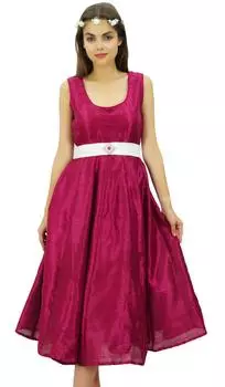 Женское элегантное платье миди для выпускного вечера Bimba Платья для подружек невесты с круглым вырезом 10 маджента