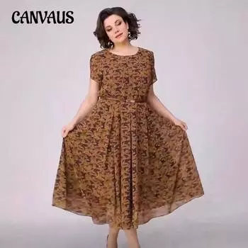 Женское элегантное платье с круглым вырезом S