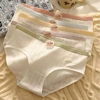 Женское антибактериальное нижнее белье из чистого хлопка, трусы для женщин и девочек, со средней талией, милые японские летние тонкие сексуальные трусики XL синий