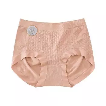 Женское антибактериальное нижнее белье с высокой талией, облегающее живот, бесшовное дышащее треугольное нижнее белье M закат оранжевого