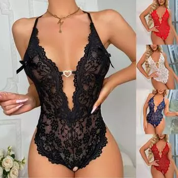 Женское эротическое белье, сексуальное кружево с открытой спиной, полое сердце, крючок и комплект колец без стальных колец XXL