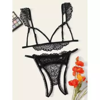 Женское эротическое белье, сексуальные костюмы, перспективное женское нижнее белье с тремя точками, стринги, сексуальное кружевное бикини, товары для взрослых S