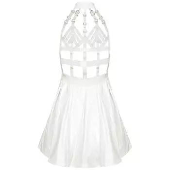 Женское эротическое нижнее белье, эротические пижамы для взрослых, одежда из искусственной кожи с выемками из лакированной кожи, женские сексуальные юбки one size fits all