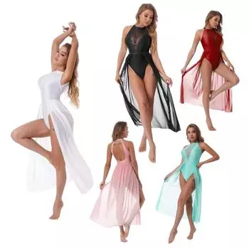 Женское балетное платье, костюмы балерины, стразы, бретелька без рукавов, лирическое танцевальное платье, трико, сценические платья L бордовый