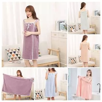 Женское банное полотенце с застежкой на пуговицы, спа-ванное полотенце, мягкий быстросохнущий халат для душа для дома, ванной комнаты хаки