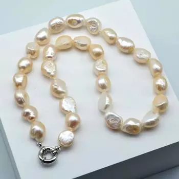 Женское барочное ожерелье 11-12 мм из розового натурального пресноводного жемчуга, ожерелье из жемчуга неправильной формы, подарок маме, бесплатная доставка Pink&45cm