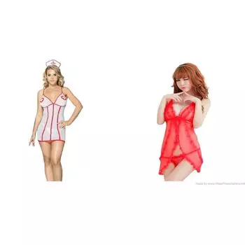 Женское бело-красное платье медсестры Ladysta, костюм для ролевых игр и женская ночная рубашка свободного размера( S M L)