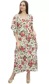 Женское белое кимоно с цветочным принтом Bimba и кулиской с длинными рукавами Bimba 10 белый