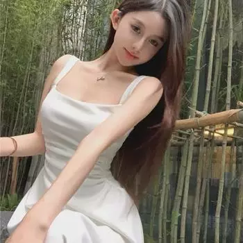 Женское белое платье на подтяжках во французском стиле - Summer Cool, квадратный вырез, тонкая талия, длинная юбка А-силуэта 2XL белый