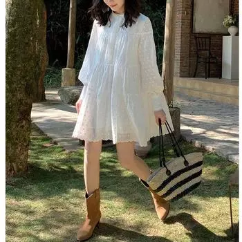 Женское белое платье, повседневные платья для пляжного отдыха S