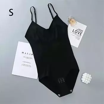 Женское бесшовное боди-шейпер с вязаной пуговицей, контроль живота, подтяжка ягодиц, трикотажная ткань, полиамид 85%, спандекс 15%, эластичный утягивающий корректор фигуры S