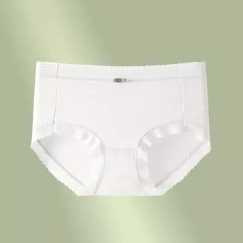 Женское бесшовное дышащее тонкое модное сексуальное нижнее белье большого размера со средней высокой талией для девочек, трусы и шорты M белый