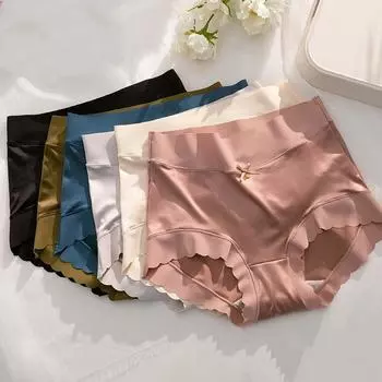 Женское бесшовное хипстерское нижнее белье, шелковистые невидимые дышащие трусики-бикини, удобные трусы, нижнее белье для женщин M синий