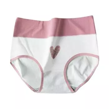 Женское бесшовное хлопковое нижнее белье с высокой талией и подтягивающим живот с принтом, милые треугольные брюки для девочек M