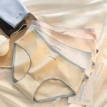 Женское бесшовное нижнее белье из чистого хлопка, женские антибактериальные трусы с промежностью и средней посадкой, большие размеры, нижнее белье, трусики-панталоны XL чёрный