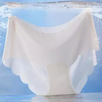 Женское бесшовное нижнее белье из шелка Ice Silk, хипстерские невидимые трусики, эластичное нижнее белье из шелка Ice Silk, бикини, трусики-брифы M чёрный