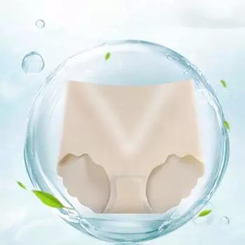 Женское бесшовное нижнее белье с высокой талией из ледяного шелка, компрессионные трусики для живота, цельные трусики с треугольными чашечками из графена M серый