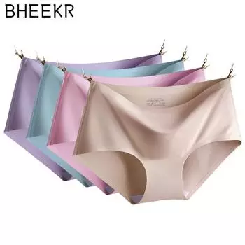 1 шт., женское бесшовное нижнее белье, трусики с низкой талией, нижнее белье из ледяного шелка, дышащие удобные трусы, приятные для кожи трусы M белый
