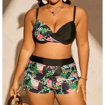 Женское бикини, сексуальный купальный костюм с высокой талией, пляжный купальник, женский летний купальник 0XL