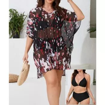 Женское бикини, сексуальный купальный костюм с высокой талией, пляжный купальник, женский летний купальник 0XL чёрный