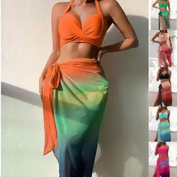 Женское бикини, сексуальный купальный костюм с высокой талией, пляжный купальник, женский летний купальник S