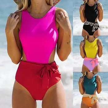 Женское бикини, сексуальный купальный костюм с высокой талией, пляжный купальник, женский летний купальник S