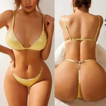 Женское бикини, сексуальный купальный костюм с высокой талией, пляжный купальник, женский летний купальник S