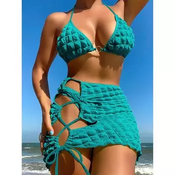 Женское бикини, сексуальный купальный костюм с высокой талией, пляжный купальник, женский летний купальник S