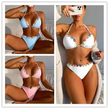 Женское бикини, сексуальный купальный костюм с высокой талией, пляжный купальник, женский летний купальник S