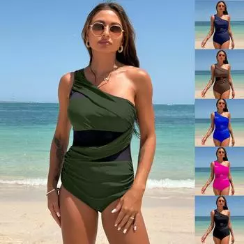 Женское бикини, сексуальный купальный костюм с высокой талией, пляжный купальник, женский летний купальник S чёрный