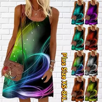 Женское блестящее мини-платье с цветочным принтом и бабочкой, вечернее платье без рукавов, летнее пляжное платье, сарафан XS синий