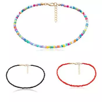 Женское богемное ожерелье с разноцветными бусинами, ювелирные изделия белый