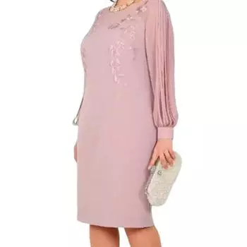 Женское богемное платье-миди больших размеров, свободный крой, элегантное платье трапециевидной формы для выпускного вечера, однотонное платье-пуловер с принтом для свадьбы, офиса, повседневной жизни, вечеринки 2XL розовый