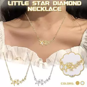 Женское бриллиантовое колье Little Star Sweet Zircon с микронабором и бриллиантами серебряный
