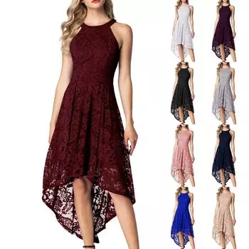 Женское цветочное кружевное коктейльное платье, женское платье подружки невесты длиной до колена L чёрный