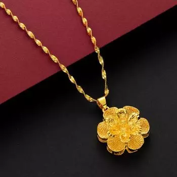 Женское цветочное ожерелье, ювелирные изделия, японская и корейская модная цепочка на ключицу 40CM золотой