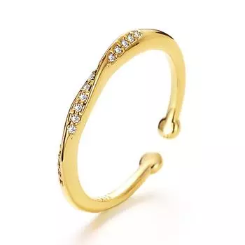 Женское дизайнерское нишевое женское модное индивидуальное кольцо регулируемое открытое кольцо на указательный палец Opening adjustable золотой