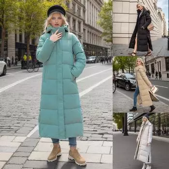 Женское длинное однотонное хлопковое пальто длиной до колена для женщин, зимнее тонкое хлопковое пальто на пуху с капюшоном, утолщенное хлопковое пальто тонкое XXXL белый