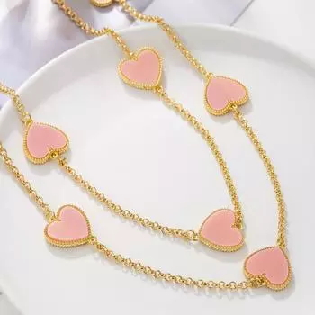 Женское длинное ожерелье Love Can, двухслойное ожерелье-цепочка на шею One size