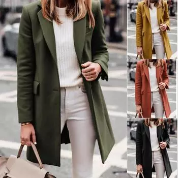 Женское длинное пальто больших размеров в европейском и американском стиле, осень-зима 2024 года S красный