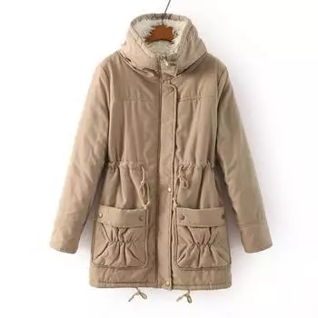 Женское длинное пальто Paike для осени и зимы, женская свободная и теплая куртка из хлопка XXXL чёрный