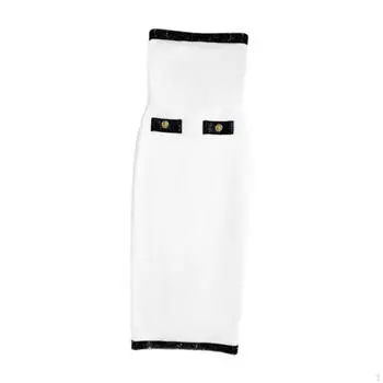 Женское длинное платье без бретелек с открытыми плечами, дышащее, для свадебного шопинга S