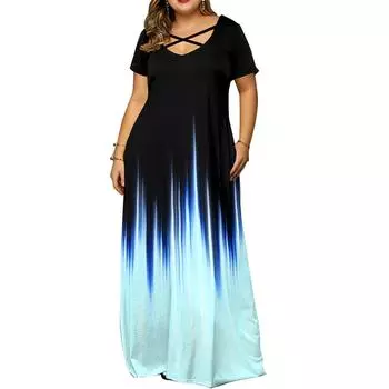 Женское длинное платье без рукавов, летний пляжный сарафан, большие размеры XXXL темно-синий