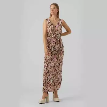 Женское длинное платье без рукавов с v-образным вырезом и шнурком VERO MODA