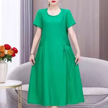 Женское длинное платье Летние повседневные платья с коротким рукавом для женщин Одежда XL чёрный