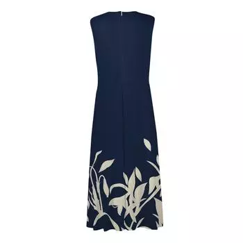 Женское длинное платье Платье макси Повседневное платье Летнее повседневное платье без рукавов с v-образным вырезом в стиле бохо с талией и принтом M темно-синий