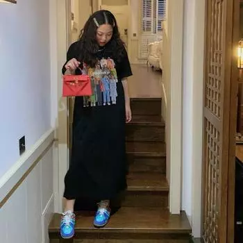 Женское длинное платье повседневное платье Fat Sister Crotch M чёрный