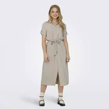 Женское длинное платье-рубашка на пуговицах JDY XS чёрный