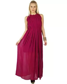 Женское длинное плиссированное платье Bimba, макси-платье с полуподкладкой, шикарная одежда 10 розовый