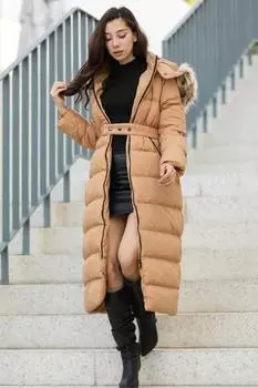Женское длинное пуховик